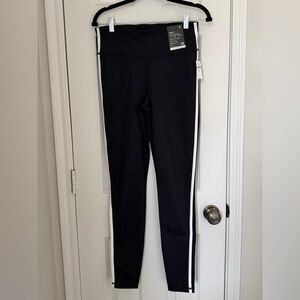 GAP Fit Black Leggings with White Stripe (NWT)